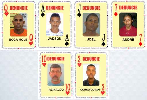 Baralho do Crime da Bahia ganha seis novas cartas
