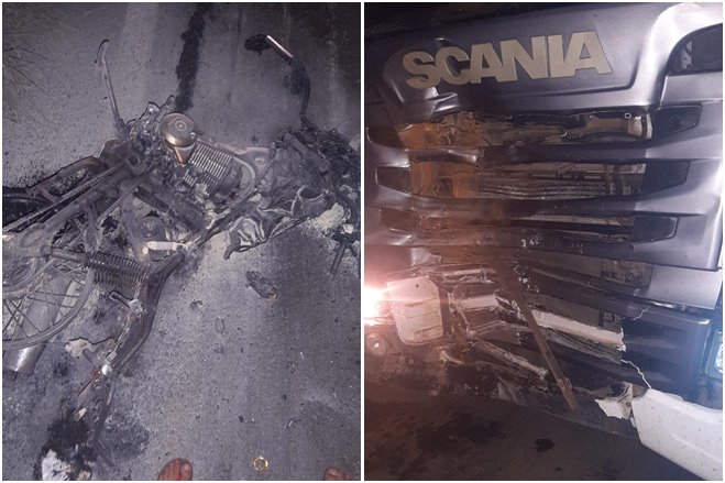 Riacho de Santana: pai e filho morrem após colisão entre motocicleta e carreta na BR-430