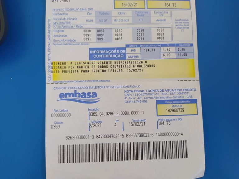 Conta de água