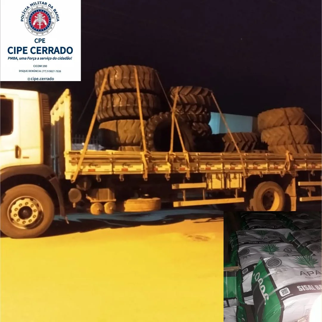 Caminhão com carga furtada foi recuperado pela Cipe Cerrado em Luís Eduardo Magalhães