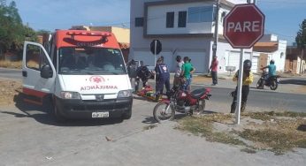 Colisão entre motos deixou duas pessoas feridas em Guanambi