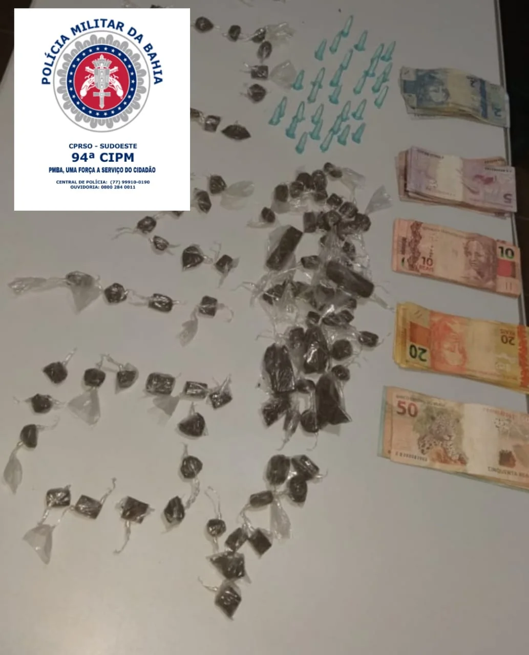 Polícia prende suspeito de tráfico de drogas em Licínio de Almeida