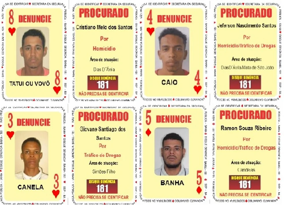 Baralho do Crime da Bahia ganhou mais quatro integrantes