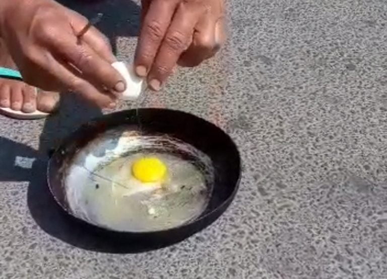 Moradores fritaram ovo no asfalto quente em Guanambi?