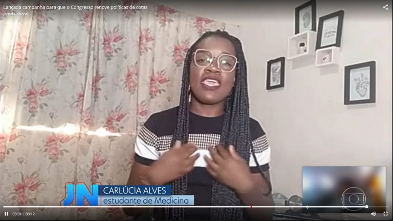Jornal Nacional exibiu reportagem com participação de estudante quilombola de Candiba