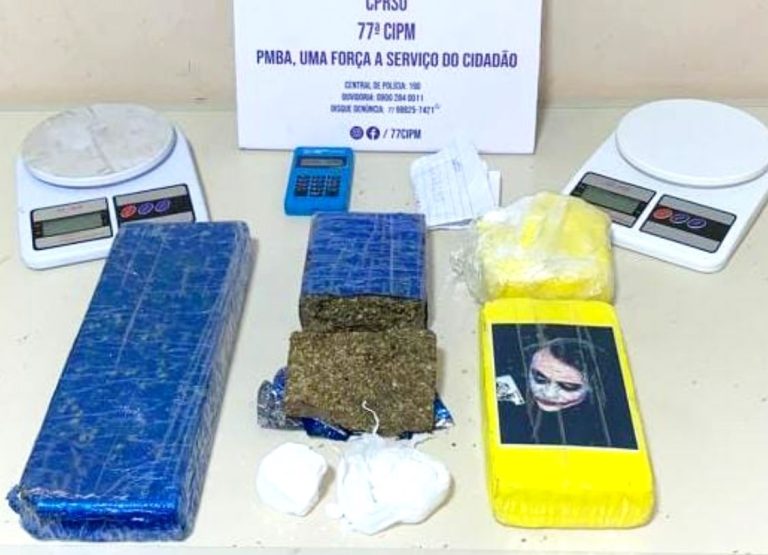 Trio foi preso com três quilos de maconha e cocaína em Vitória da Conquista