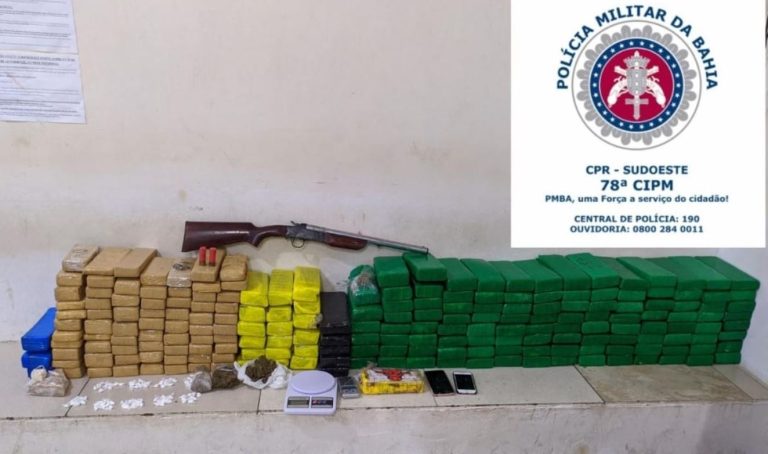 PM encontrou mais de 200 quilos de maconha, crack e cocaína em Vitória da Conquista
