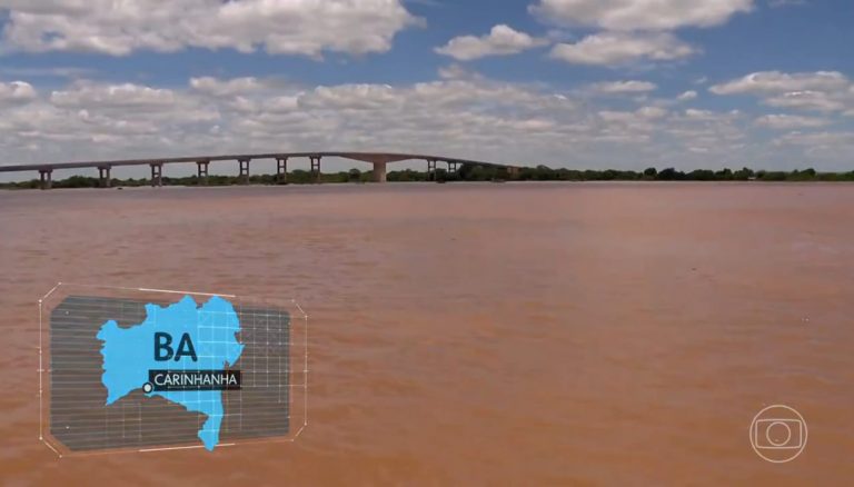 Reportagem do Jornal Nacional mostrou cheia do rio São Francisco em Carinhanha