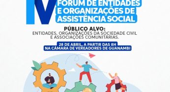 IV Fórum das Organizações da Sociedade Civil de Guanambi será realizado em 28 de abril