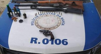 Acusado de violência doméstica foi preso com armas e munições na zona rural de Carinhanha