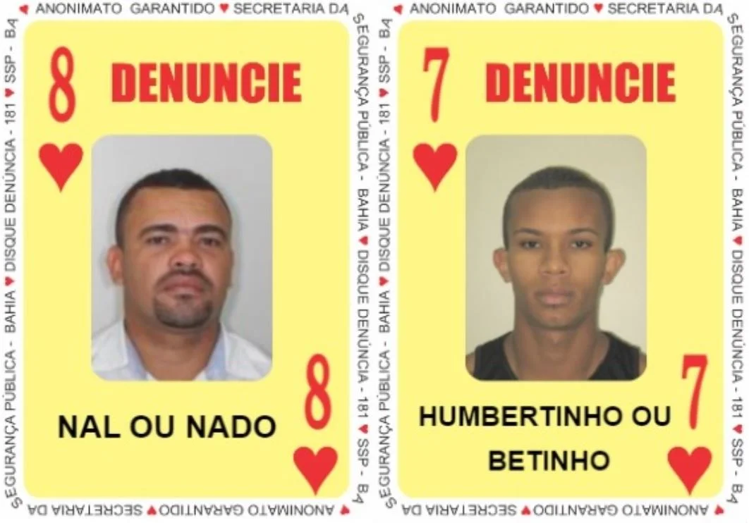 Baralho do Crime da Bahia ganha novas cartas