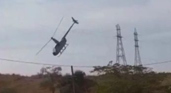 Helicóptero com deputado caiu após choque contra fios de energia em Minas