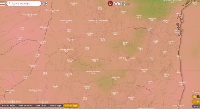 Previsão fim de novembro bahia