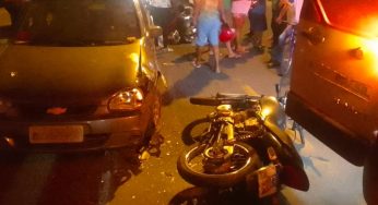 Motociclista sofreu ferimentos graves após colisão contra carro em Guanambi