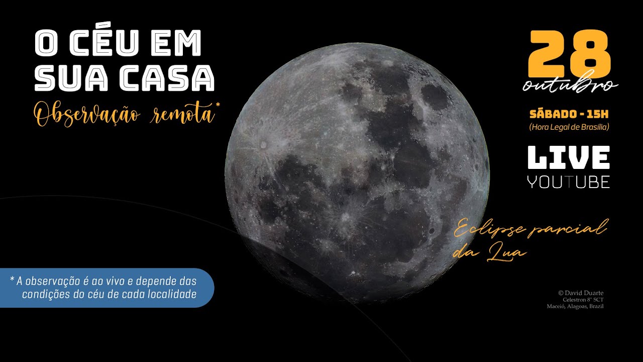 Eclipse parcial da Lua poderá ser visto em parte da Bahia e ao vivo pela internet neste sábado