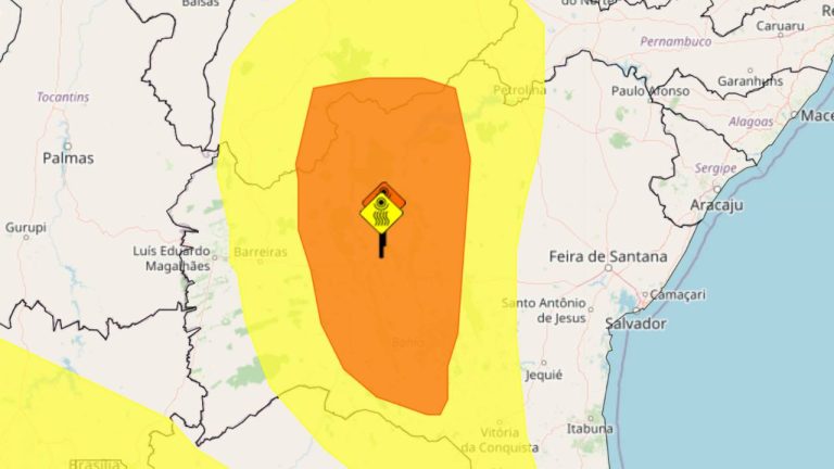 Alertas laranja e amarelo inmet Bahia