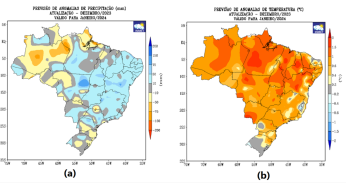 Divulgada a previsão do tempo do Inmet para o mês de janeiro em todo o Brasil