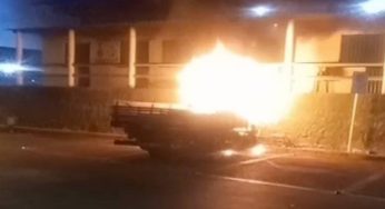 Caminhão pegou fogo em frente ao Mercado Municipal em Guanambi