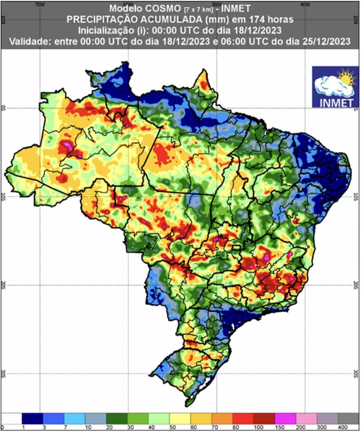 INMET divulga a previsão climática para os próximos 6 meses no Brasil