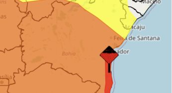 Região da Bahia tem alerta vermelho para acumulado de chuva nesta terça-feira