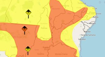Alerta laranja para chuvas intensas atinge Bahia, Goiás, Minas Gerais e outros estados