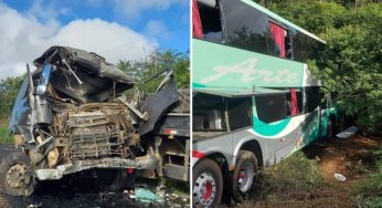 Motorista de Guanambi morreu em acidente envolvendo ônibus e carreta na BA-026
