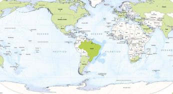 IBGE inicia venda de mapa-múndi com Brasil no centro do mundo