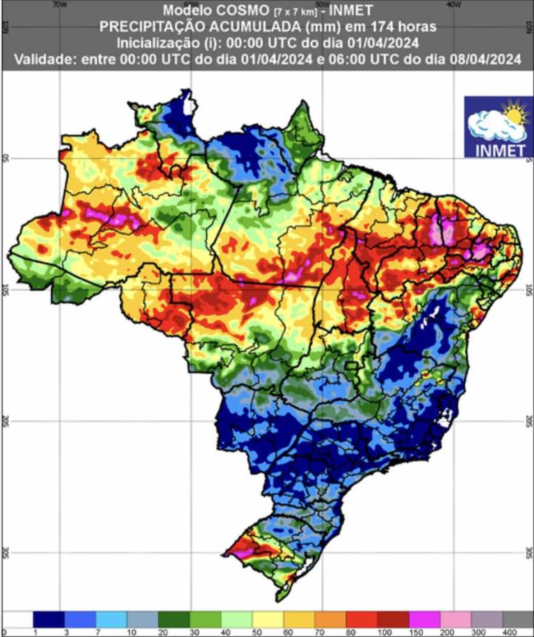 Inmet divulga previsão até 17 de abril para todo o Brasil