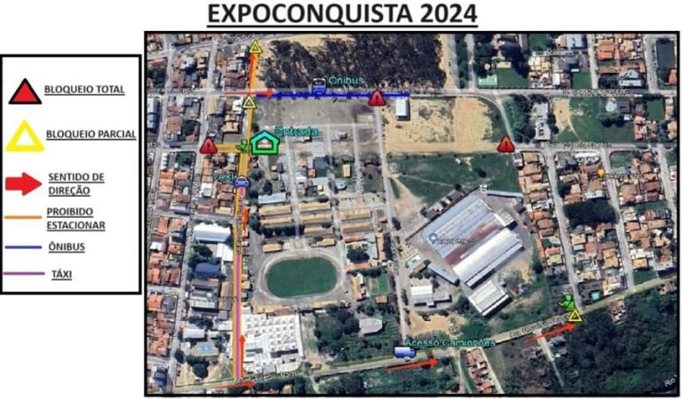 Ruas terão trânsito bloqueado no entorno do Parque de Exposições de Vitória da Conquista a partir desta quarta-feira