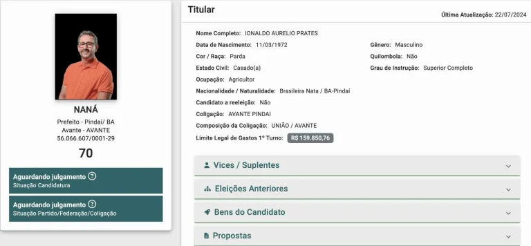Canditado prefeito Naná Pindaí