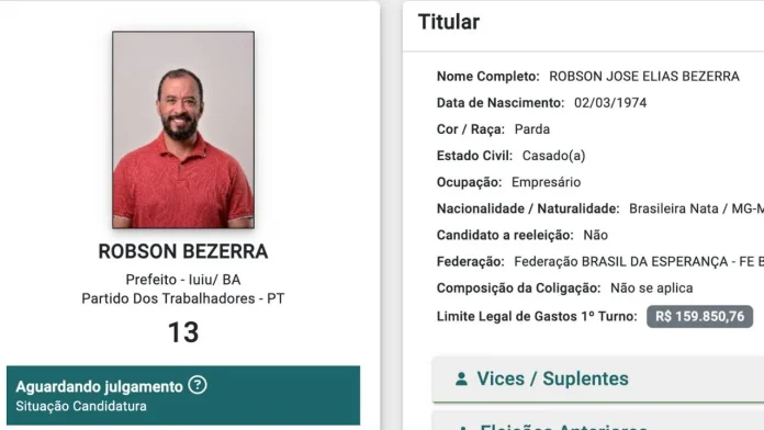 registro candidatura Robson Bezerra Iuiu