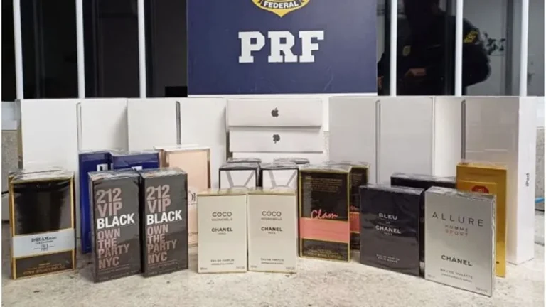 PRF apreendeu dezenas de celulares, tabletes e perfumes sem nota fiscal em Vitória da Conquista
