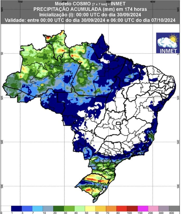 Previsão inmet até 7 de outubro