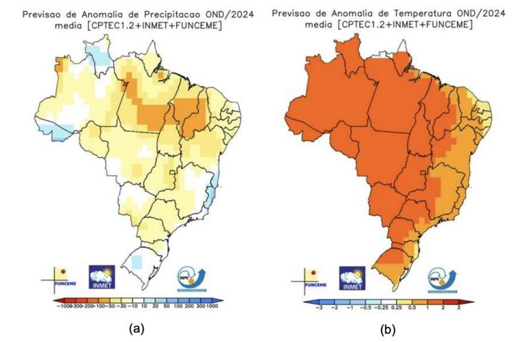 Boletim Agroclimatológico do Inmet indica chuvas abaixo e calor acima da média até dezembro na maior parte do país