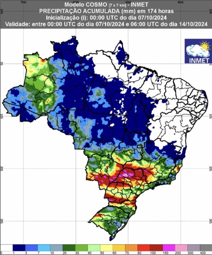 Previsao inmet até 14 de outubro