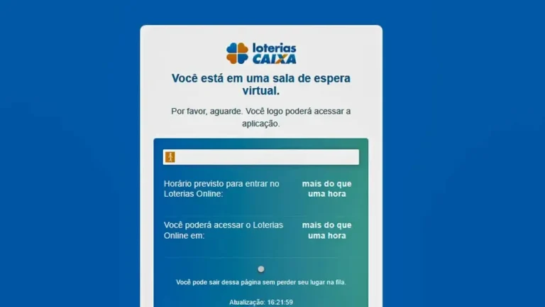 Site das Loterias Caixas tem fila de espera para apostas na Mega da Virada