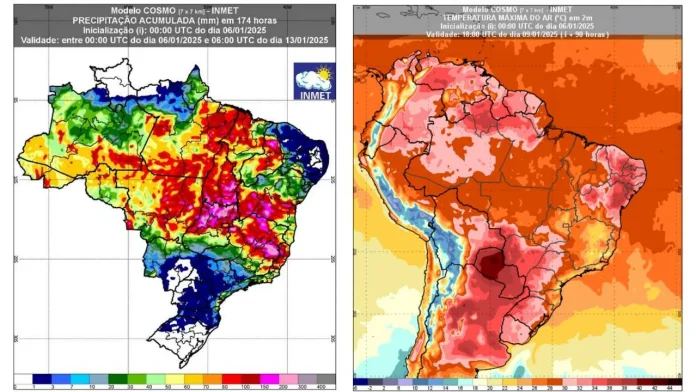 Previsao até 13 de janeiro inmet