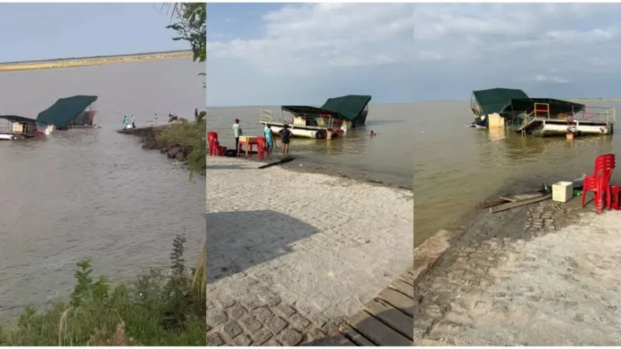 Bar flutuante naufragou no Rio São Francisco