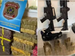 Polícia apreendeu 400 quilos de entorpecentes e armamento pesado com caminhoneiros na Bahia
