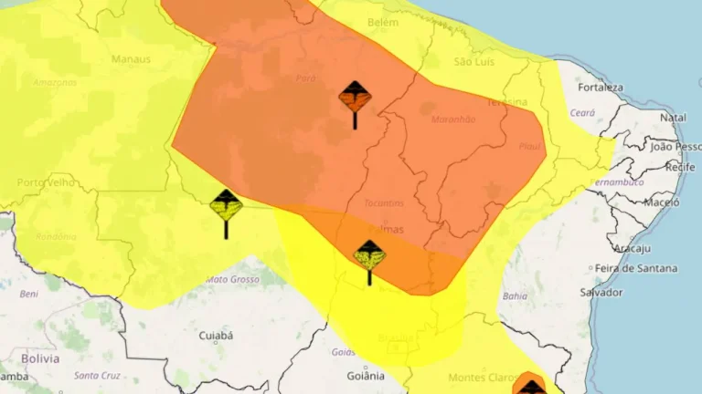 Inmet emitiu alertas amarelo e laranja para chuvas intensas em áreas da Bahia nesta quinta-feira