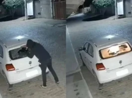 Carro do prefeito de Botuporã foi incendiado por homem encapuzado