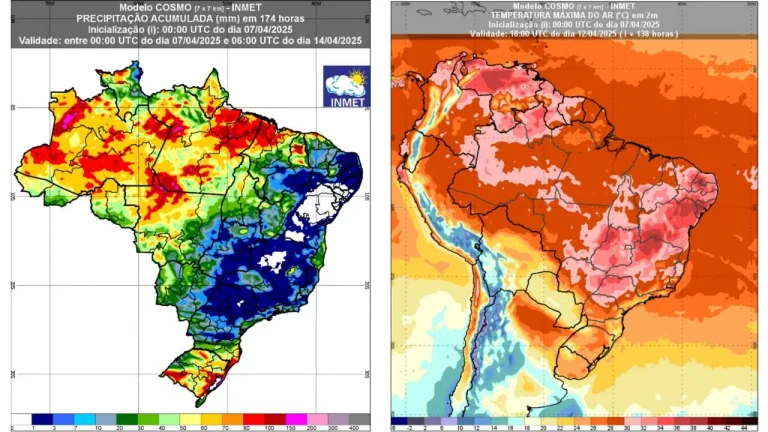 Previsão do tempo até 14 de abril