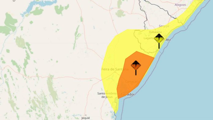 Alertas de chuva Bahia 6 de maio