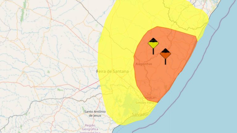 alertas de chuva Bahia 5 de maio