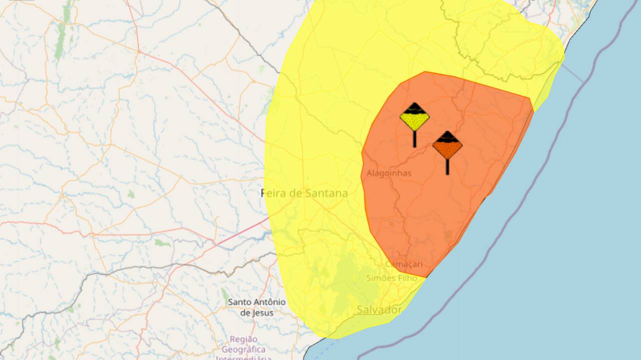 alertas de chuva Bahia 5 de maio