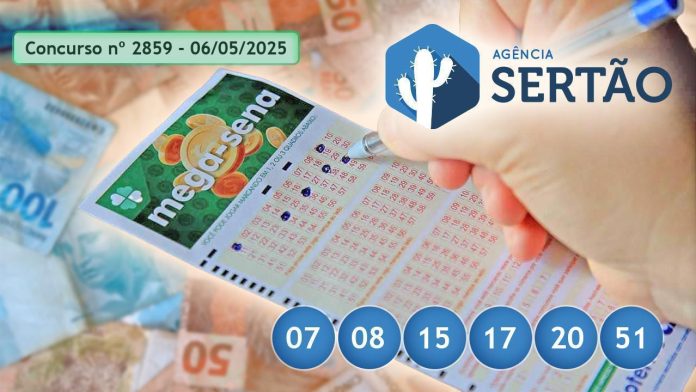 Confira o resultado da Mega-Sena nº 2859, sorteada nesta terça-feira