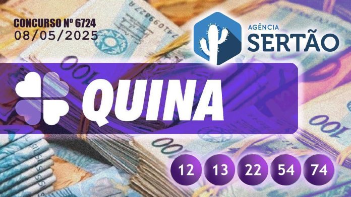 Confira o resultado da Quina nº 6724, sorteada nesta quinta-feira