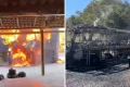 Ônibus das bandas Bonde do Forró e Djavu fica destruído após incêndio em MG