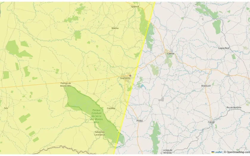 Alerta amarelo para baixa umidade inclui Guanambi nesta quarta-feira