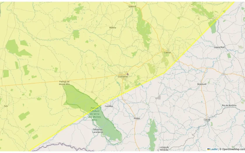 Guanambi está sob alerta meteorológico para baixa umidade neste sábado